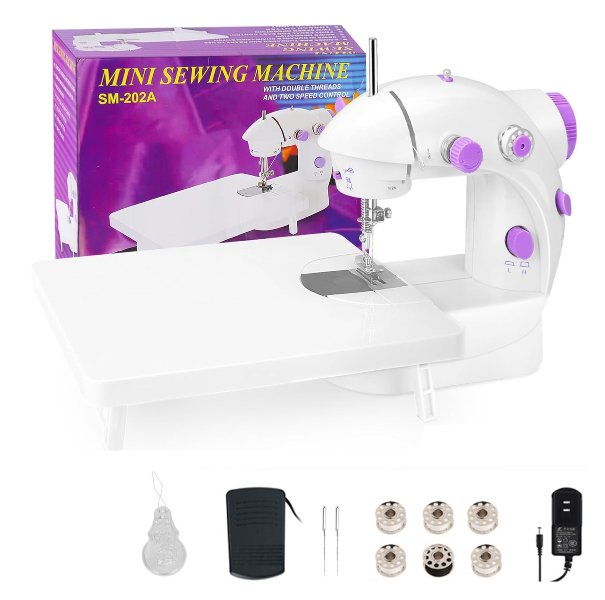 maquina de coser portátil con mesa 4en1